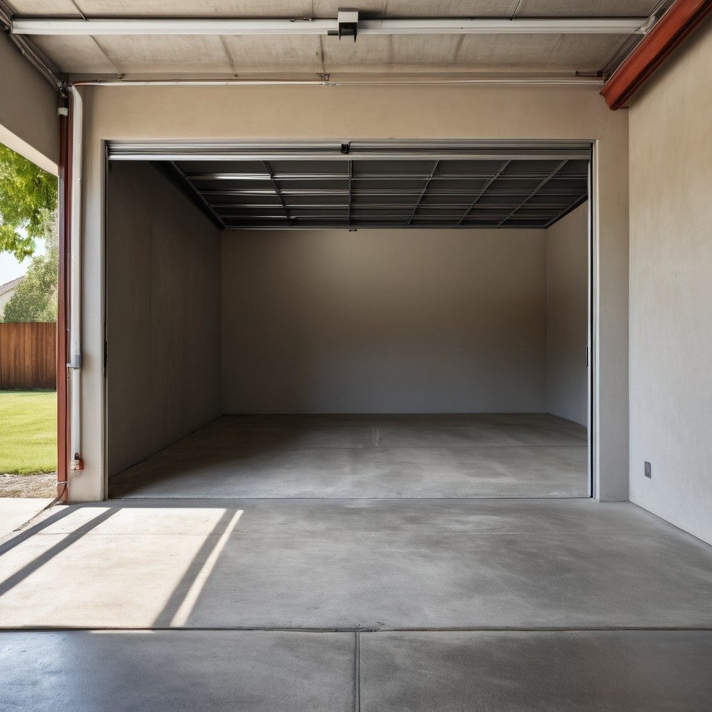 A clean, empty garage after a cleanout